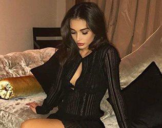 Director Shankar's Heroine Amy Jackson Kills in Black Lacy Dress