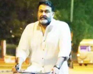 Malayalam Superstar Mohanlal Roaming on Cycle