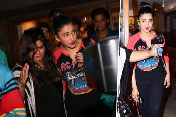 Moody Shruti Haasan Walks out with Sullen Face
