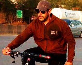 Salman Khan Takes His Bicycle for a Ride near Panvel