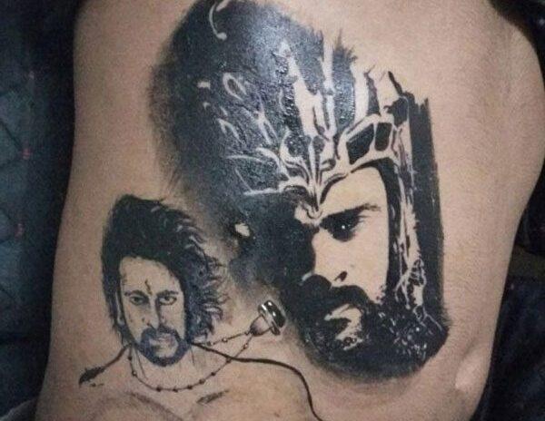 Baahubali Prabhas Inked Tattoo Beside Belly Button