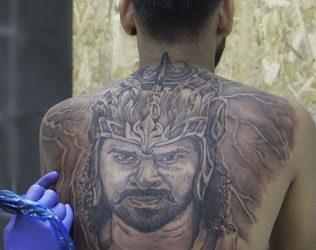 This Man Carries Baahubali Prabhas Tattoo Himself on His Back!