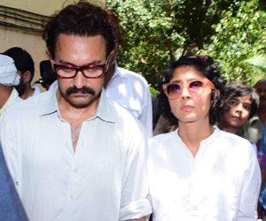 Aamir Khan with Wife at the Funeral of Actor Reema Lagoo in Mumbai