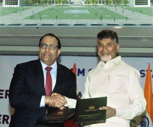 Andhra Pradesh Singapore Signs MOU for Implementation of Amaravati Master-Plan in 3 Phases Photos Images