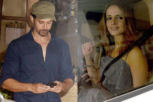 Hrithik Roshan Ex-Wife Sussanne Khan SPOTTED Together Sanjay Dutt's Bash