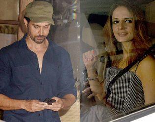 Hrithik Roshan Ex-Wife Sussanne Khan SPOTTED Together Sanjay Dutt's Bash