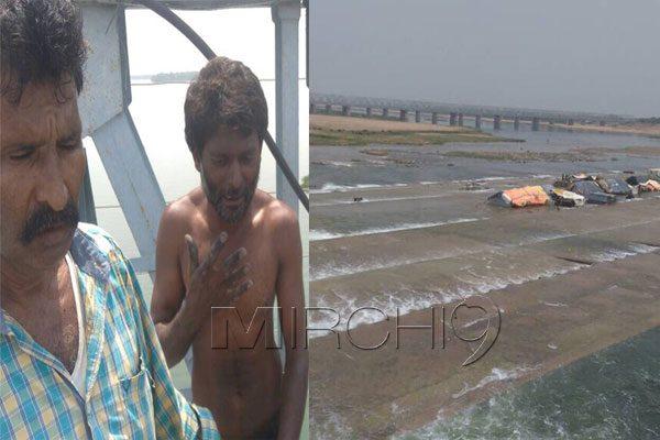 Unknown Person opened vijayawada Prakasam Barrage gates