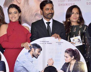 Dhanush and Kajol at 'VIP 2' Trailer Launch in Mumbai Photos