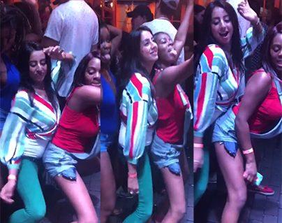 Actress' Sanjjana Garlani Vulgar Dance in A Pub in The US