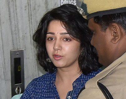 Charmi-kaur-wears blue dress appears-at-SIT-investigatrion-