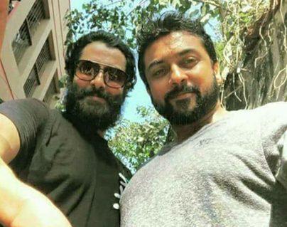 Incredible Viral Selfie of Two Star Heroes Suriya, Vikram