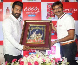 Jr NTR at Navratna Ayurvedic Oil Press Meet Photos