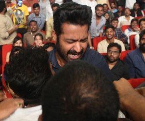 NTR Fan Hugs at Jai Lava Kusa Trailer Launch Function Event