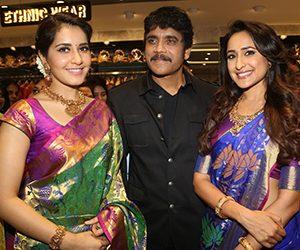 Nagarjuna Raashi Khanna Pragya Jaiswal Launches South India Shopping Mall
