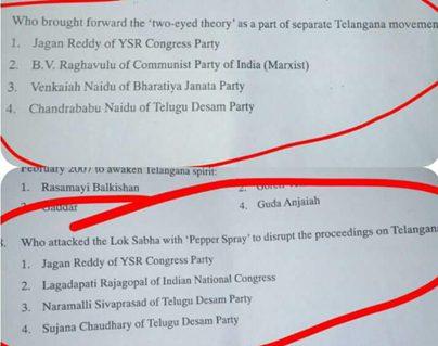 Questions on Telangana Movement in TSPSC