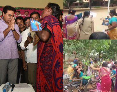 Saree Fights in Telangana Batukamma Sarees Distribution Go Viral!