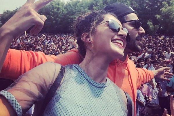 Taapsee Public Dance with Bollywood Hero
