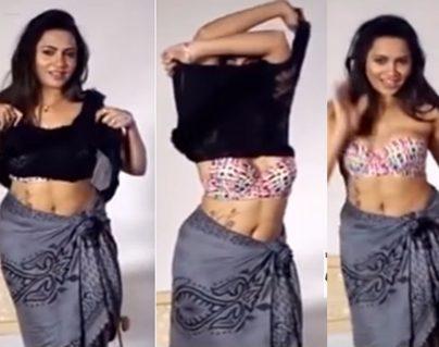 Over Enthusiastic BigBoss Girl Goes Topless