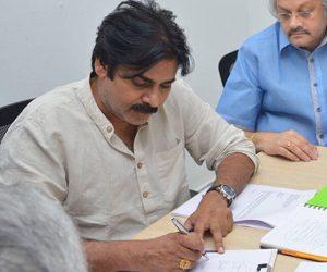 Pawan Kalyan discussing JanaSena Plenary Meeting Strategy Photos