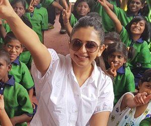 Rakul Preet Singh Celebrates Her Birthday at Orphanage Photos