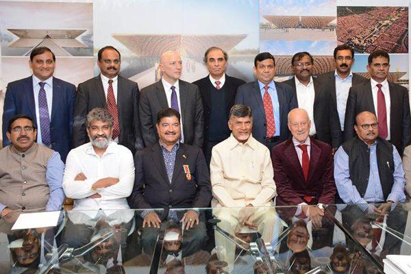 S. S. Rajamouli and Chandrababu Naidu at Norman Foster in London