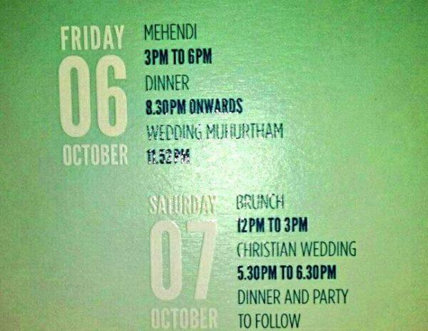 Samantha - Naga Chaitanya Marriage Invitation Card