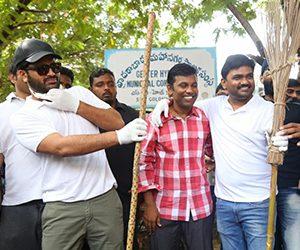 Sharwanand Mahanubhavudu Team Swachh Bharat at Srinagar Colony
