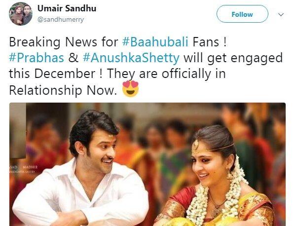 Umair Sandhu - Fake News - Prabhas Anushka Shetty