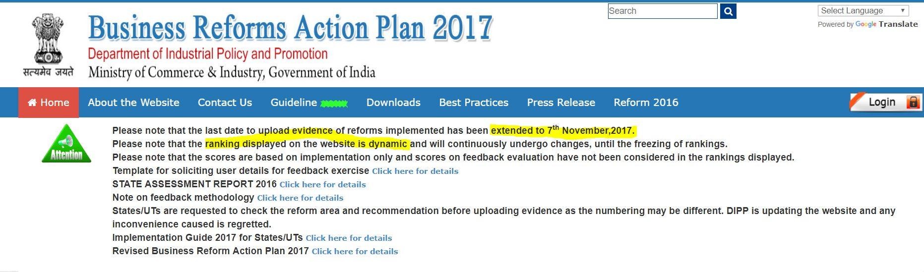 Business Reforms Action Plan 2017