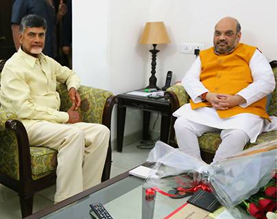 Amit Shah - Chandrababu Naidu - Suajana Chowdary