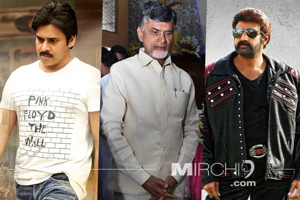 Chandrababu Naidu Sandwiched Between Nandamuri Balakrishna and Pawan Kalyan Fans