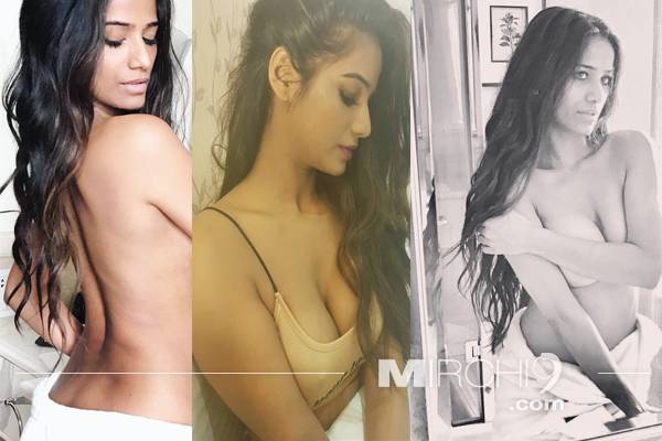 poonam pandey half nude show