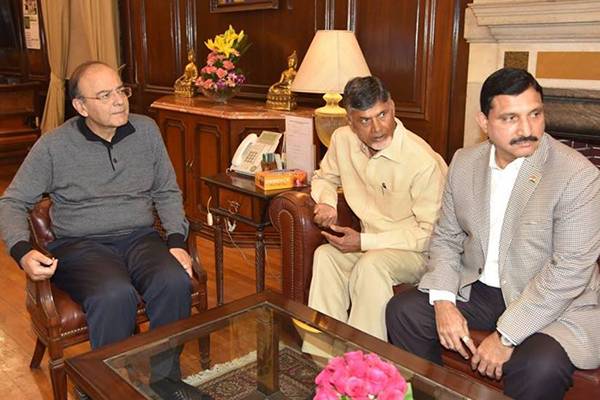 Arun Jaitley - Chandrababu Naidu- Y Srujana Chowdary