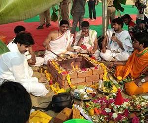 Pawan Kalyan New House Foundation in Amaravati