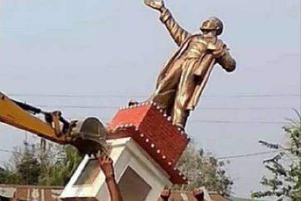 Vladimir Lenin Statue Collapsed in Tripura-
