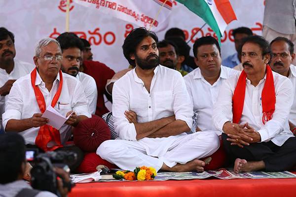 Communists double game with pawan akalyan and chandrabau naidu