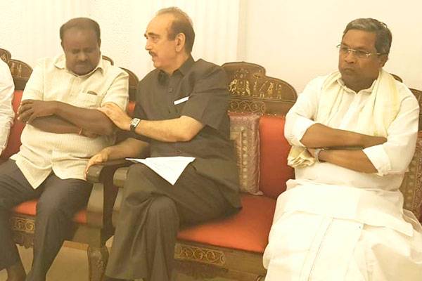 JDS Kumara Swamy - Congress Siddharamaiah Ghulam Nabi Azad