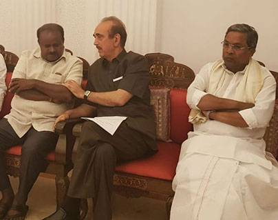 JDS Kumara Swamy - Congress Siddharamaiah Ghulam Nabi Azad