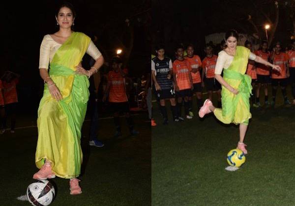 Zaheer-Khan’s-Wife-Sagarika-Ghatge-Plays-Football-in-Saree