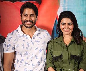 Naga Chaitanya and Samantha Akkineni at Chi La Sow Press Meet