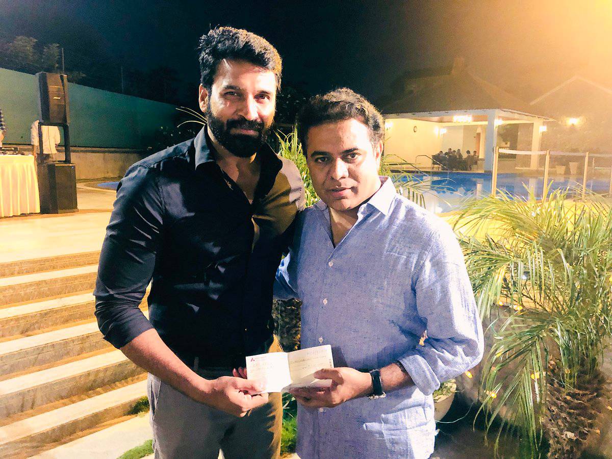 Actor Subba Raju cheque to Minister KTR