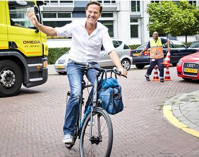 Netherland Prime Minister -goes to work by bicycle