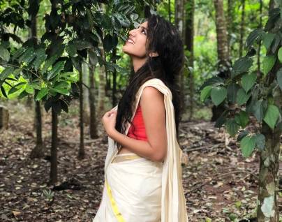 Priya Varrier Saree Look