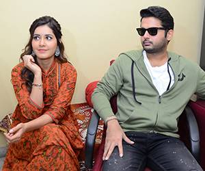 Srinivasa Kalyanam Movie Team at Arjun Theatre in Kukatpally