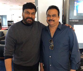Chiranjeevi on the sets of ram charan upcoming movie