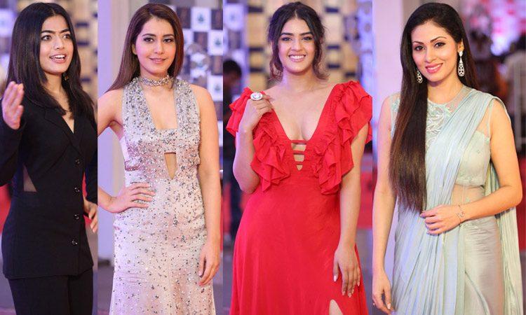 Raashi-Khanna,-Sada,-Rashmika-at-Gaana-Mirchi-Music-Awards-Stills