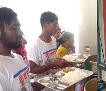 YSRCP followers at eating Anna Canteens