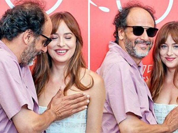 director Luca Guadagnino touches private parts of Dakota Johnson