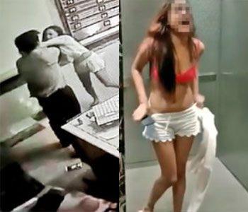 megha-sharma-model-strips-down-before--police-guard-to-shame-them