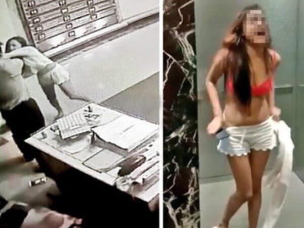 megha-sharma-model-strips-down-before-police-guard-to-shame-them